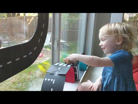 Road toys that stick to windows! Waytoplay flexible rubber roads